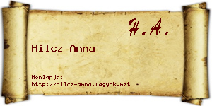 Hilcz Anna névjegykártya